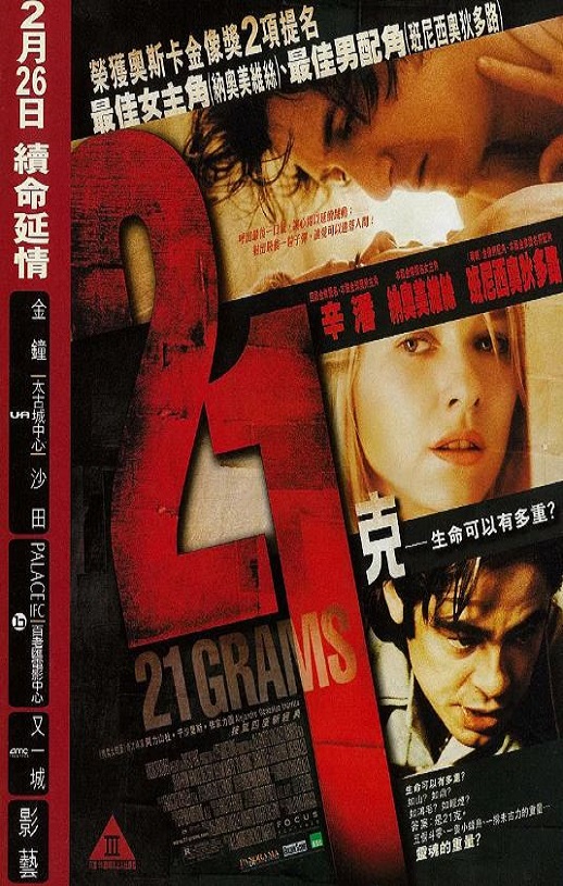 2003年美国7.8分惊悚片《21克》蓝光中英双字